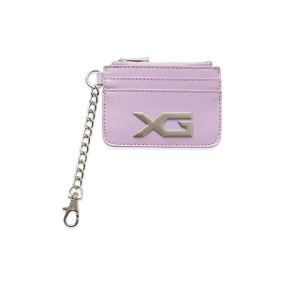 X-Girl Women's Xg Emblem Buckle Faux Leather Card Case "Light Purple"