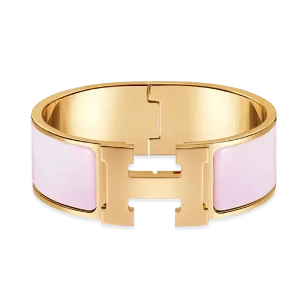 Hermes Clic Clac H Bracelet "Gold/Rose Dragee"