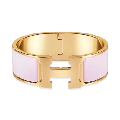 Hermes Clic Clac H Bracelet "Gold/Rose Dragee"