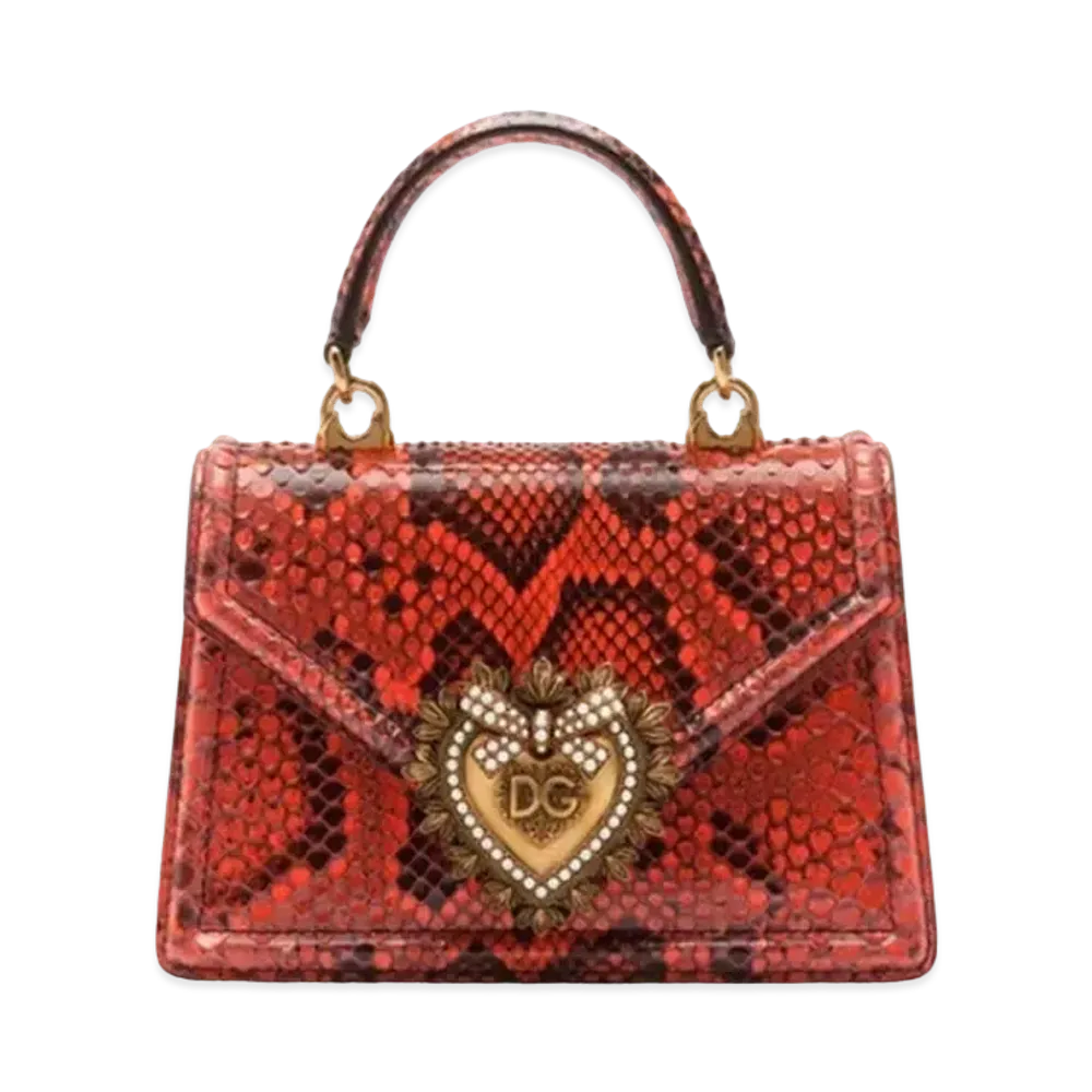 Dolce&Gabbana Devotion Bag Small Python "Orange"