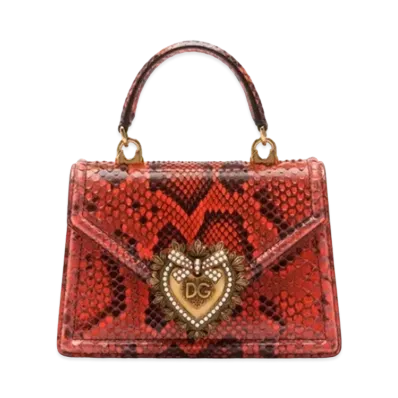 Dolce&Gabbana Devotion Bag Small Python "Orange"