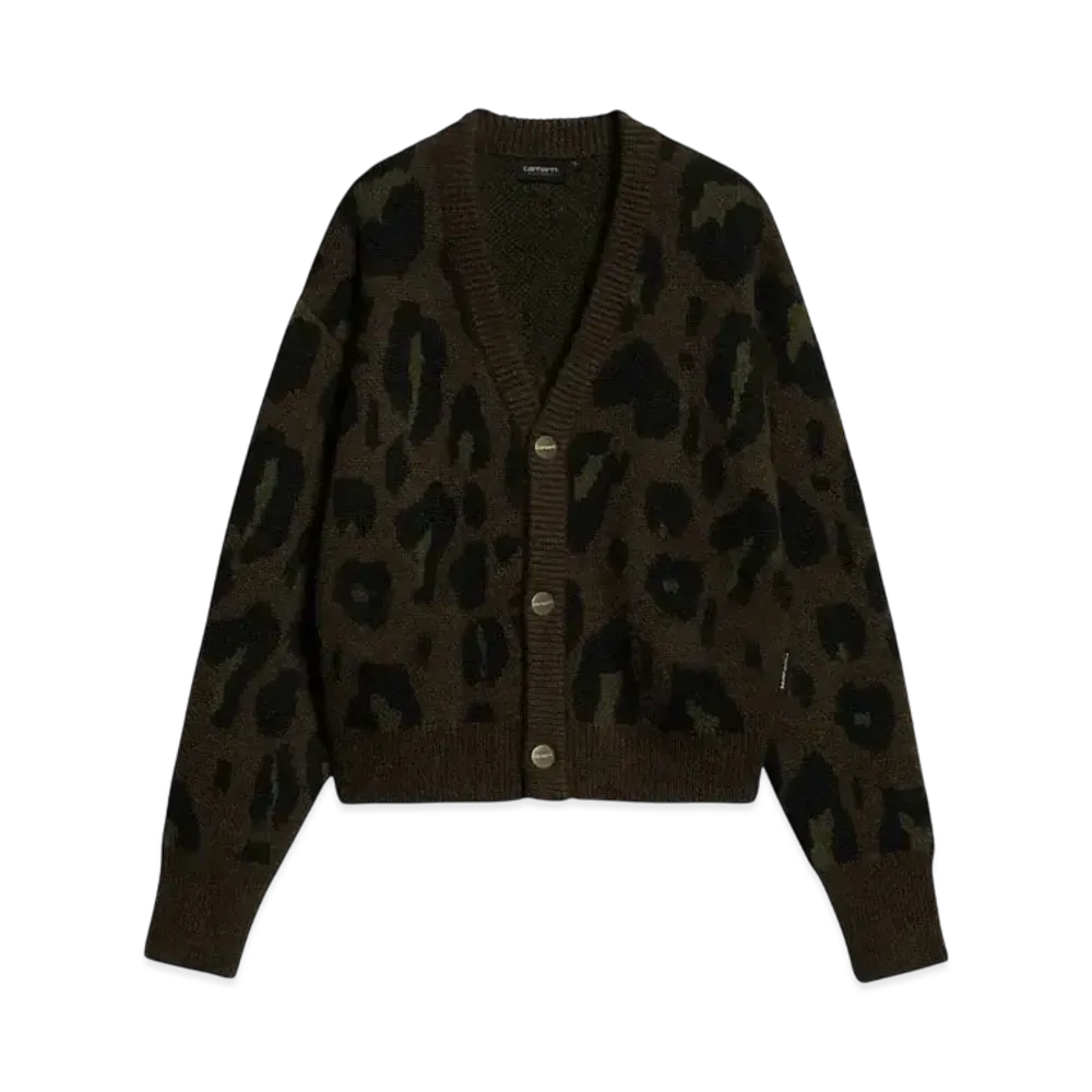 Carhartt WIP Women's Merton Cardigan "Camo Leo Jacquard Tamarind"