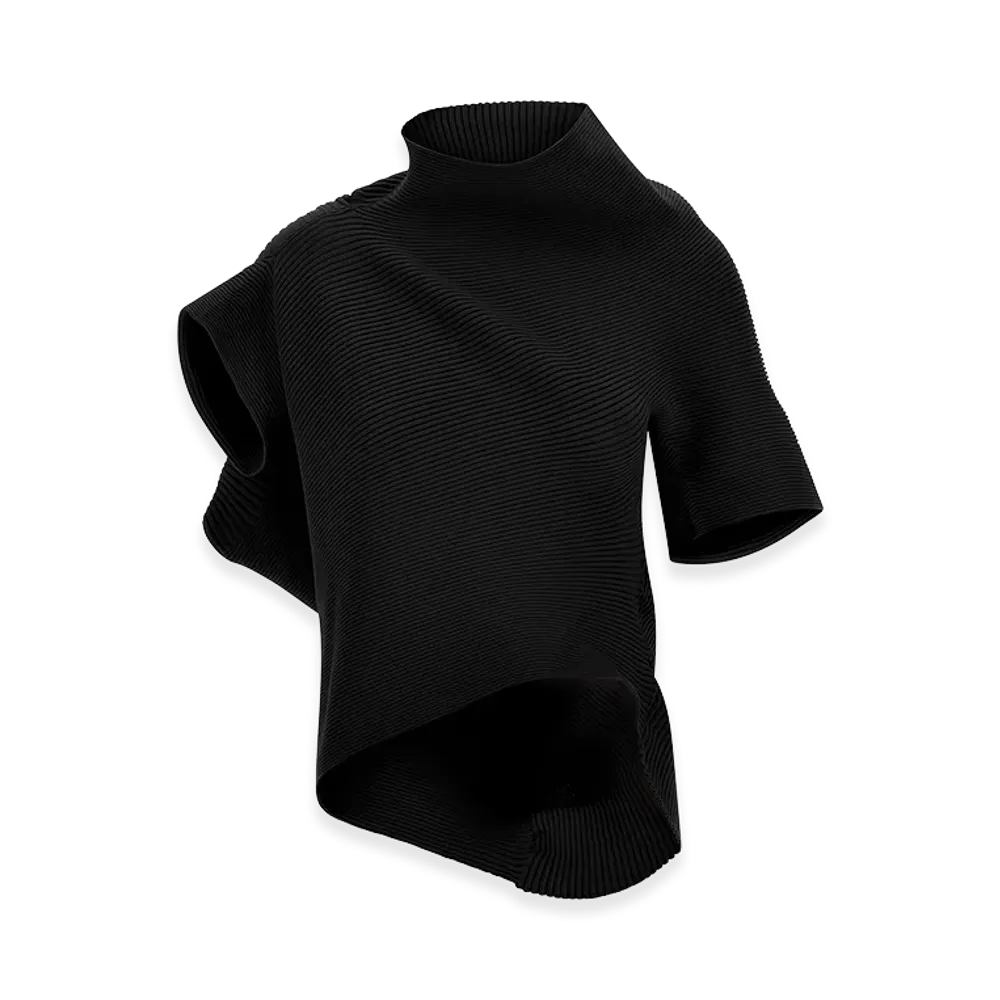ISSEY MIYAKE Womens Life Form Top "Black"