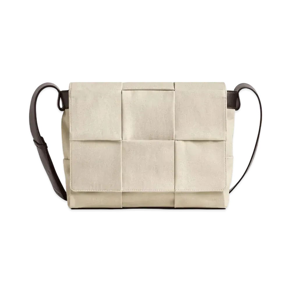 Bottega Veneta Arco Flap Messenger "Greige/Fondant"