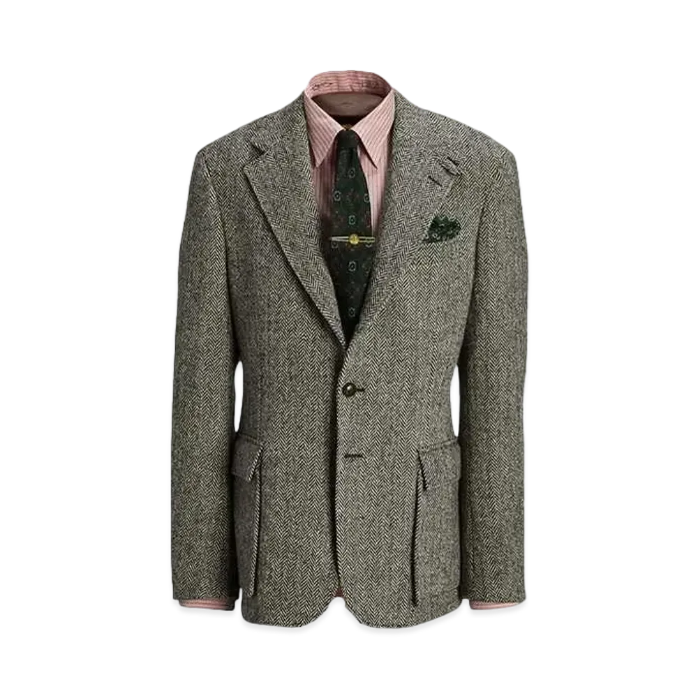 RRL Ralph Lauren Harris Tweed Sport Coat "Black"