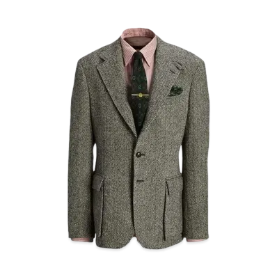 RRL Ralph Lauren Harris Tweed Sport Coat "Black"