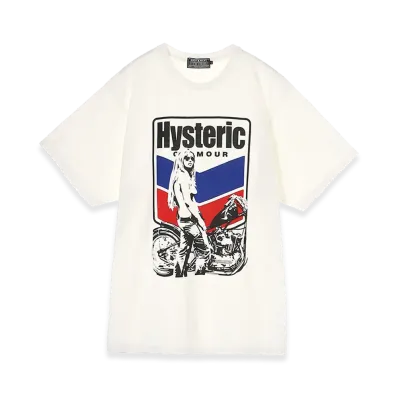 HYSTERIC GLAMOUR Motorcycle Girl Tee "White"