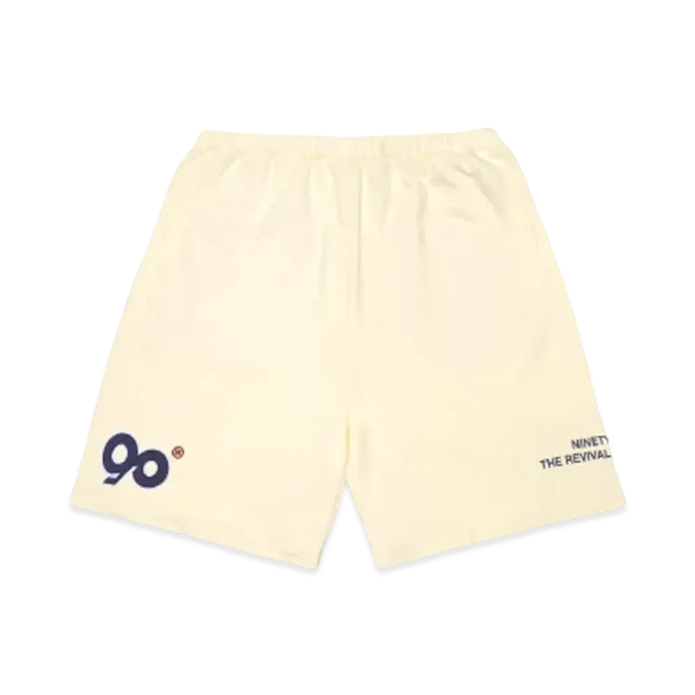 9090 Logo Sweat Half Pants "Cream"