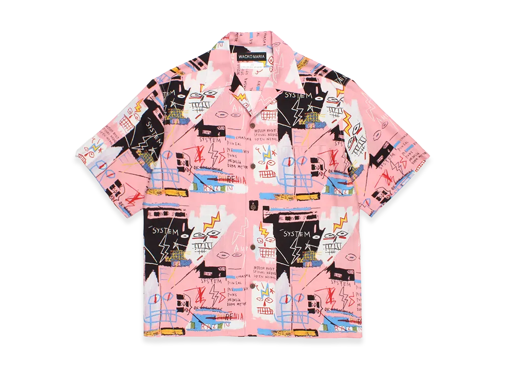 WACKO MARIA Jean-Michel Basquiat / Hawaiian Shirt "Pink"