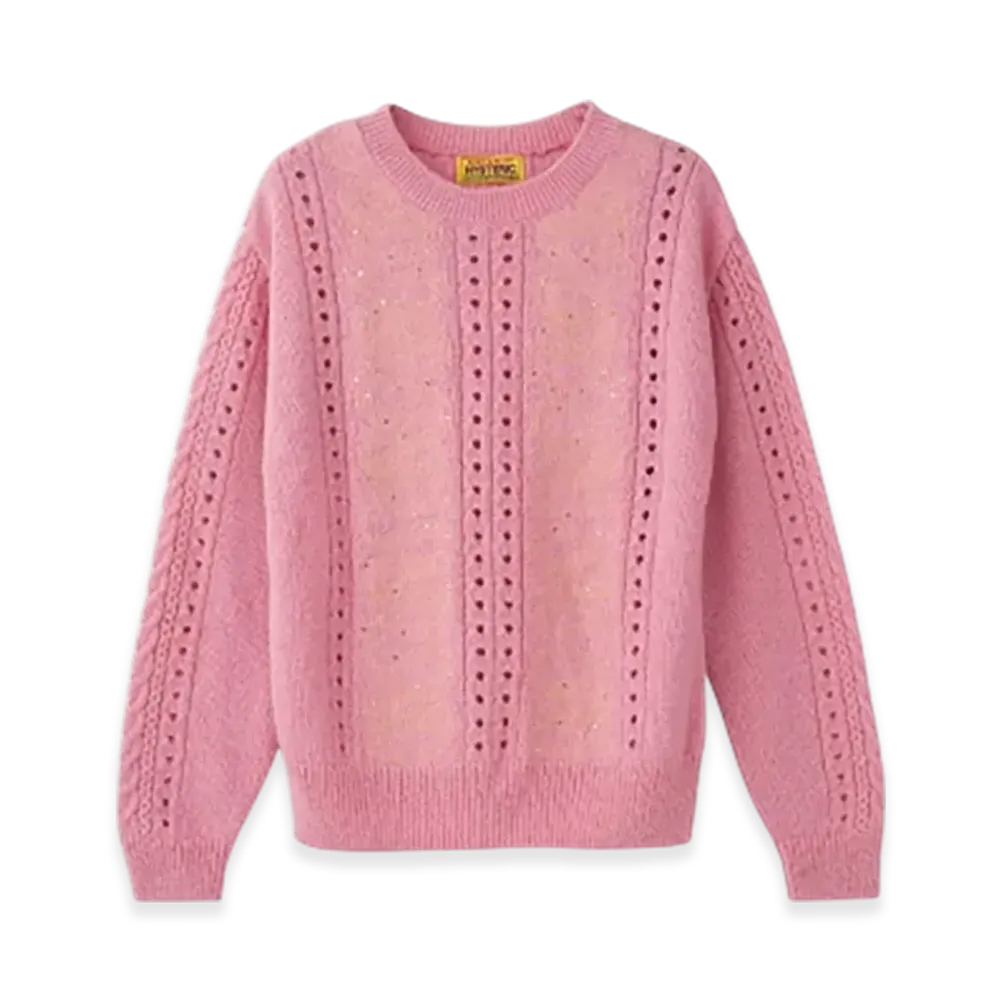 HYSTERIC GLAMOUR Snake Loop Embroidered Sweater "Pink"