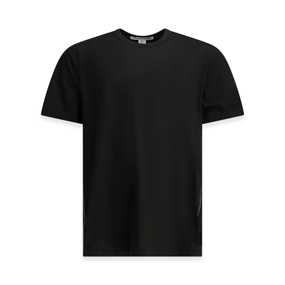 COMME des GARCONS SHIRT Crew-Neck T-Shirt With Zipper Detail "Black"