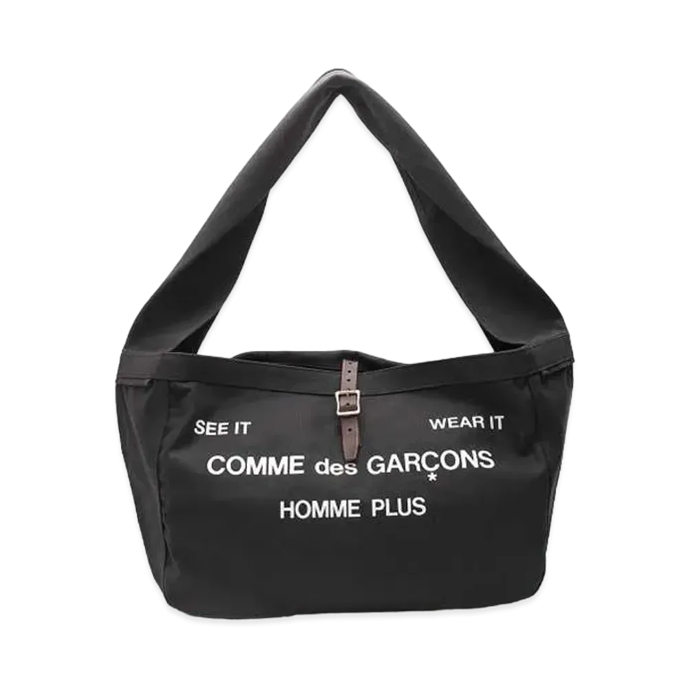 COMME des GARCONS HOMME PLUS Logo Print Canvas Messenger Bag "Black"