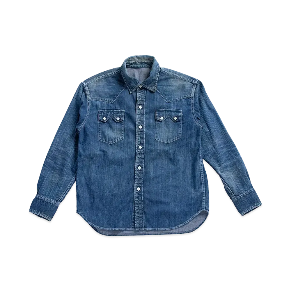 SubCulture Skulltag Denim Western Shirt "Blue"