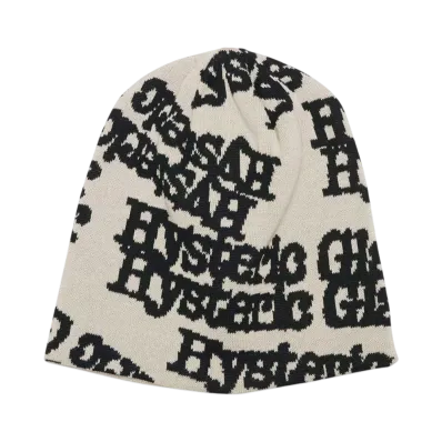 HYSTERIC GLAMOUR Type Logo Oversized Beanie "White"