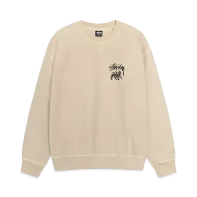 Stussy Rasta Lion Pigment Dyed Crew "Khaki" (FA24)