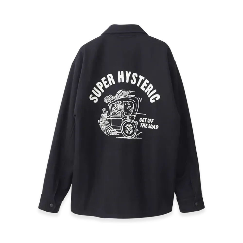HYSTERIC GLAMOUR SBM Hotrod Embroidery Coach Jacket "Navy"
