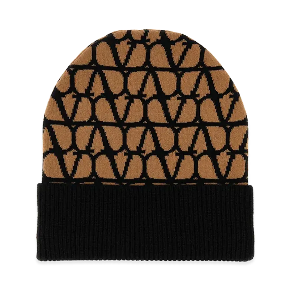 Valentino Women's Cashmere Beanie Hat "Printed"