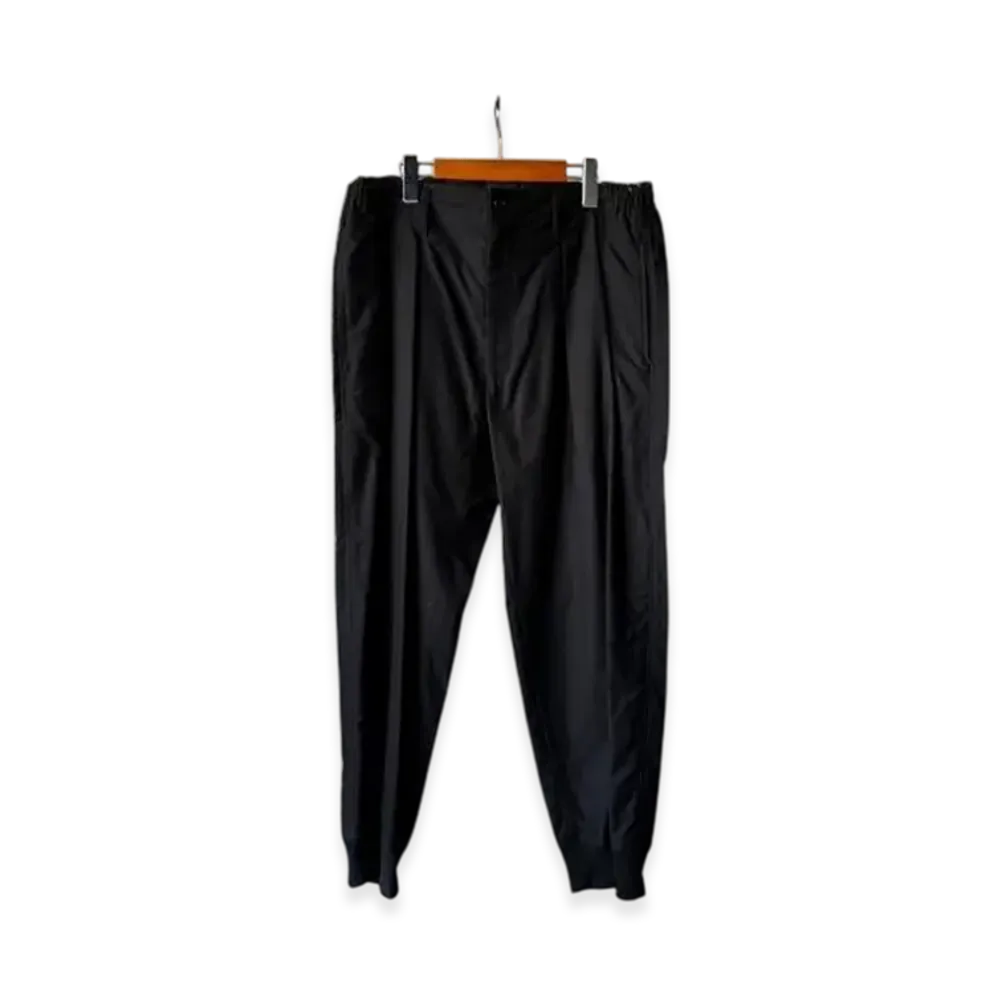 Yohji Yamamoto POUR HOMME Twill Hem Rib Pants "Black"