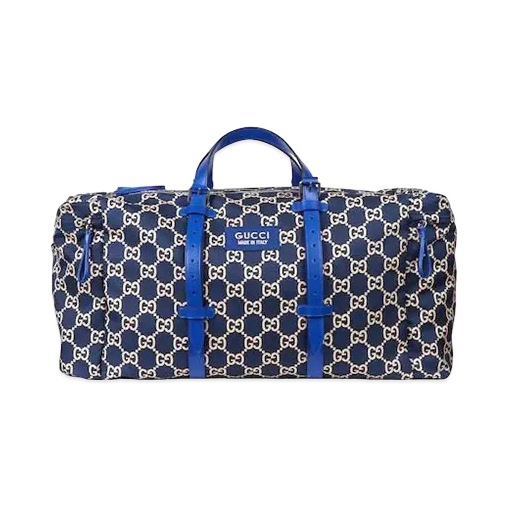 GUCCI Maxi GG Ripstop Duffle Bag Online Exclusive "Dark Blue/Beige"