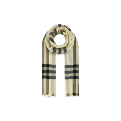 Burberry Embroidered Wool Scarf "Yellow"