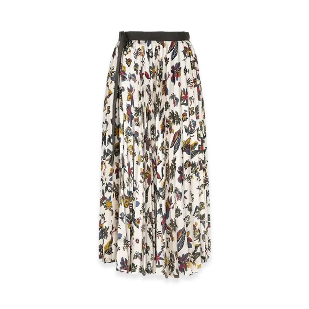sacai Car Race / Tropical Print Skirt "Ivory"