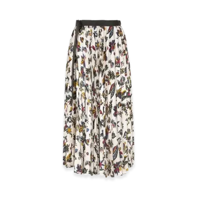 sacai Car Race / Tropical Print Skirt "Ivory"
