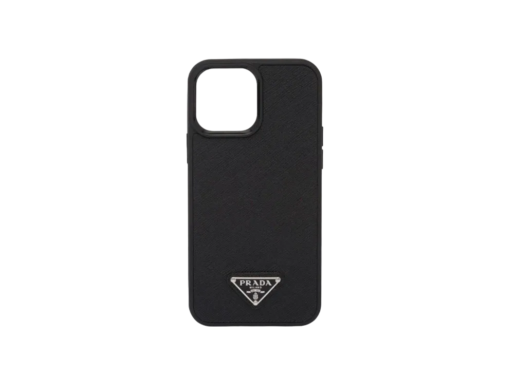PRADA Saffiano Leather iPhone 13 Pro Max Cover "Black"