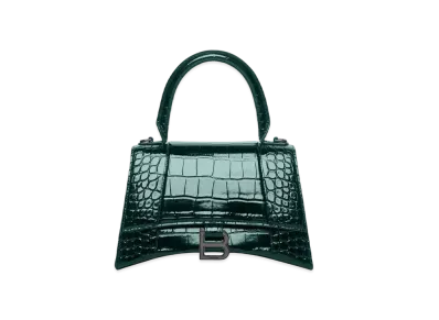 BALENCIAGA Women's Hourglass Small Top Handle Bag "Dark Green"