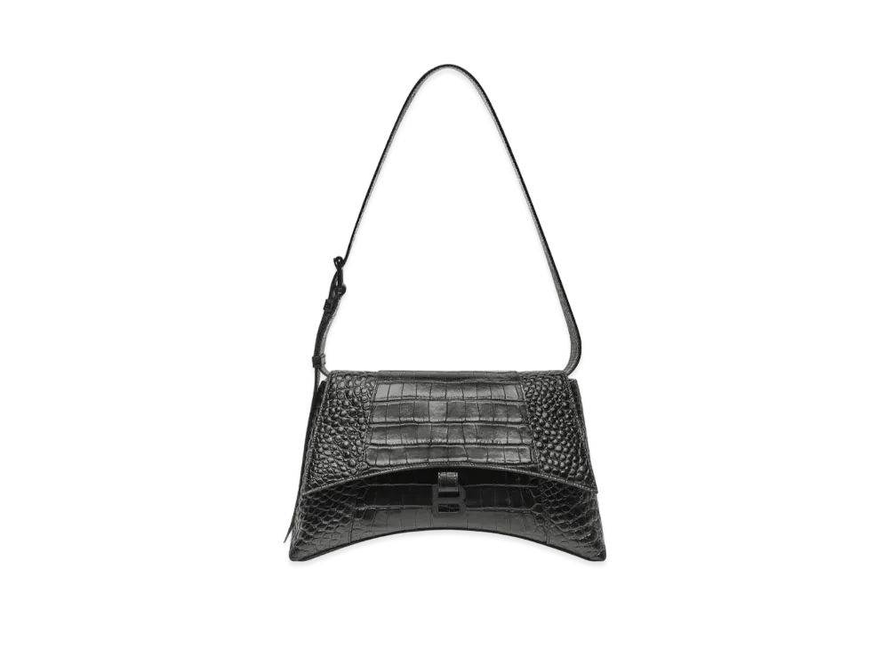 BALENCIAGA Downtown Medium Shoulder Bag "Black"