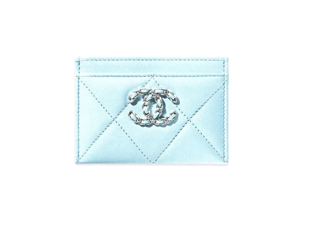 シャネル シャネル 19 カードケース ラムスキン "ブルー" AP1167 B07327 NH626