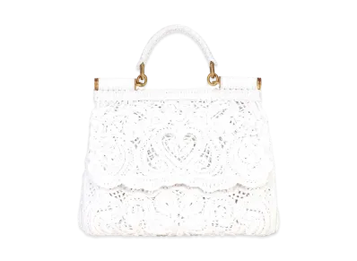 Dolce&Gabbana Sicily Bag Medium Cord Lace Embroidery "White"
