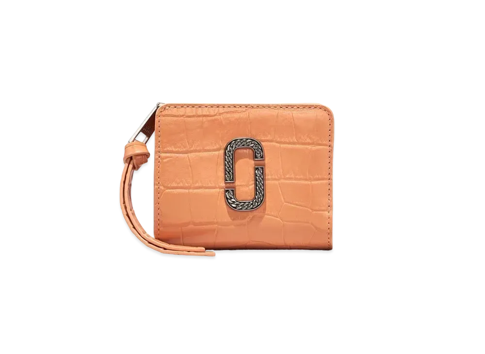 MARC JACOBS The Croc-Embossed Mini Compact Wallet "Orange"
