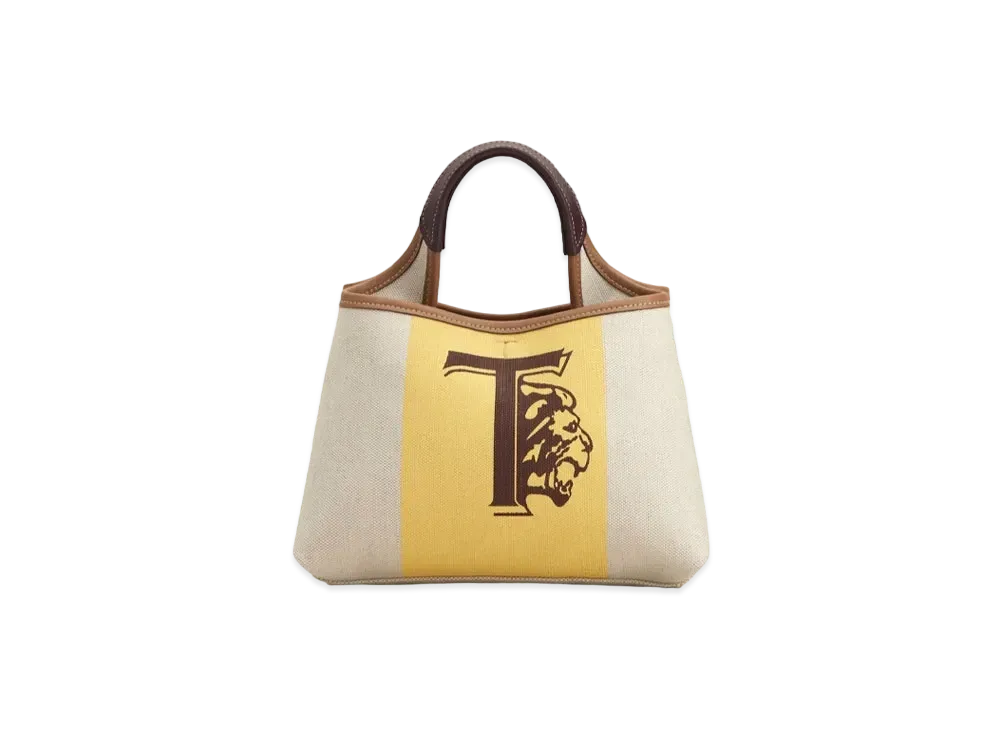 TOD'S Canvas & Leather Bag Micro "Beige/Yellow/Brown"