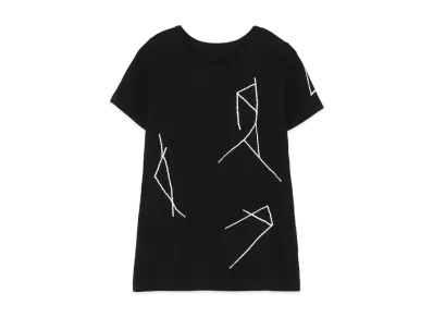 Yohji Yamamoto 30/-ULTIMA LOOSE PS DIAMOND PATTERN PT S-SLV "Black/Whit"