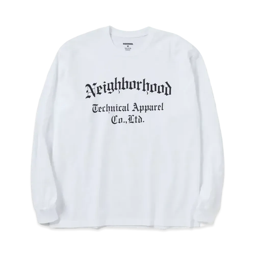 NEIGHBORHOOD NH Tee-8 LS . CO "White"
