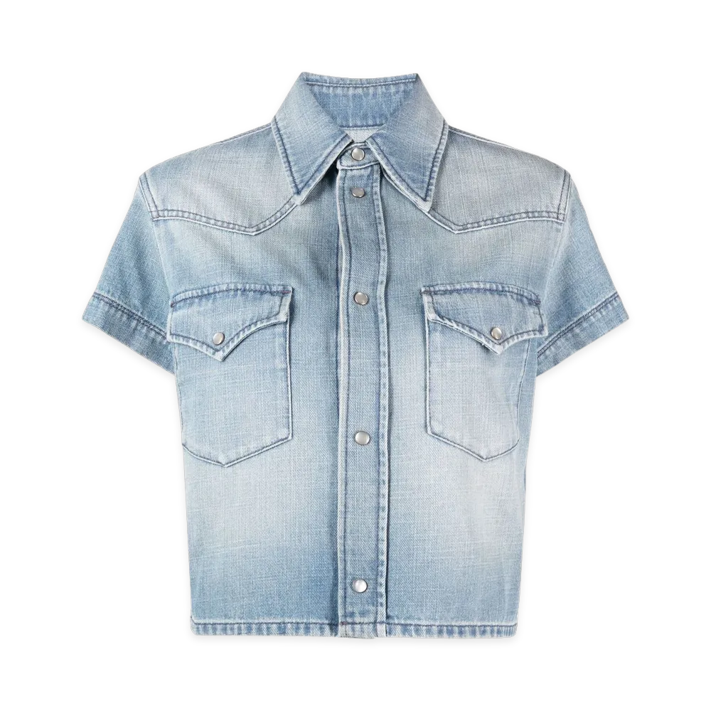 Saint Laurent Women's Shirts "Blue"