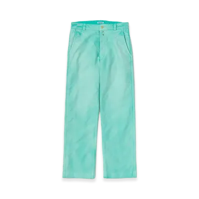 AURALEE Garment-Dyed Organic Cotton Heavy Moleskin Pants "Faded Aqua Green"