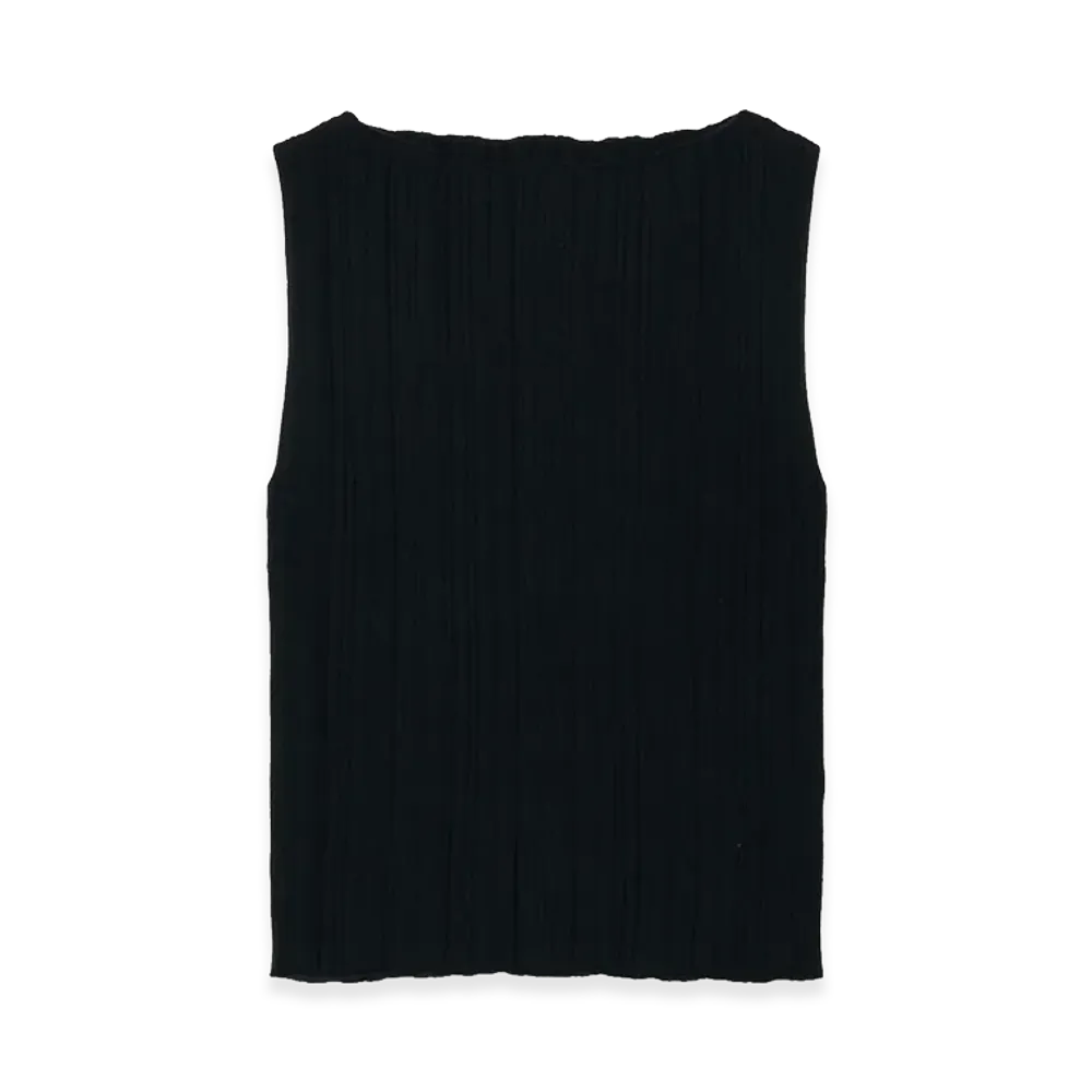T.T Taiga Takahashi Women's Baby Cashmere No Sleeve Pullover "Black"