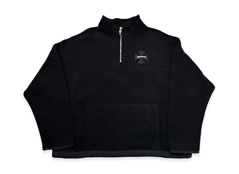 Chrome Hearts CH Plus Patch Half-Zip Fleece Sweatshirt "Black"