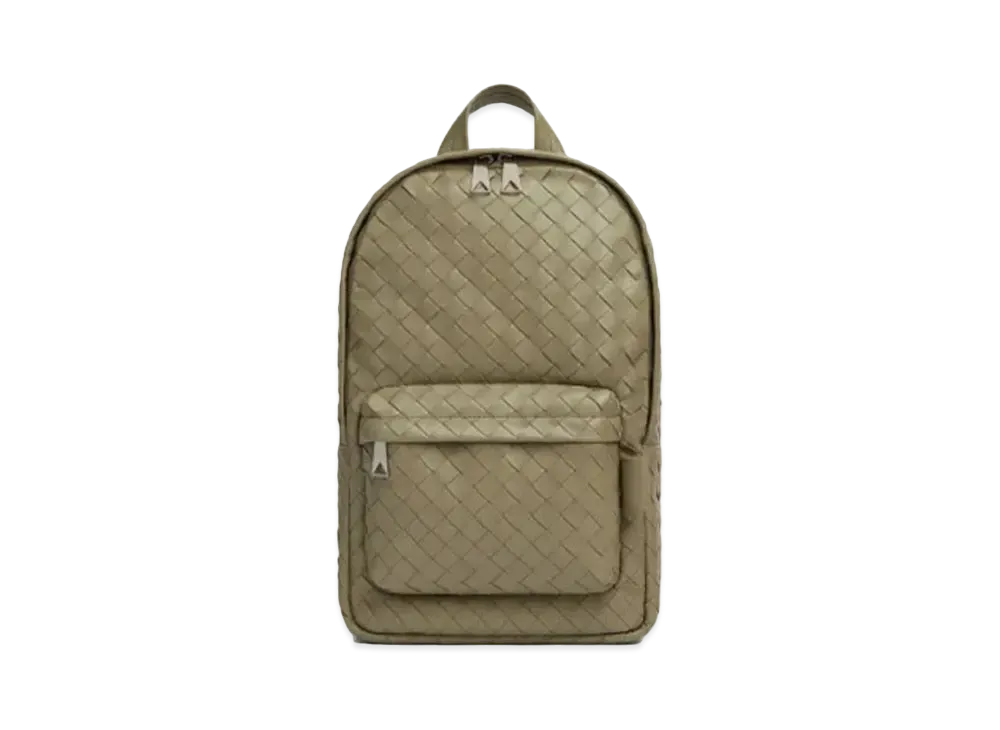 Bottega Veneta Small Intrecciato Woven Backpack "Taupe"