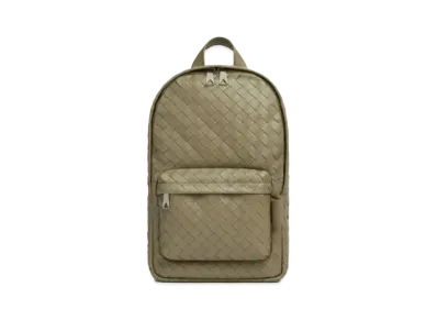 Bottega Veneta Small Intrecciato Woven Backpack "Taupe"