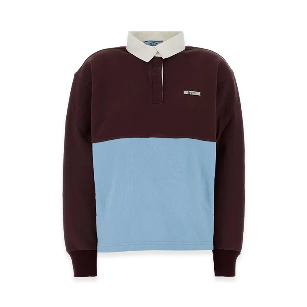 PRADA Women's Two-Tone Cotton Oversize Polo Shirt "Multicoloured"