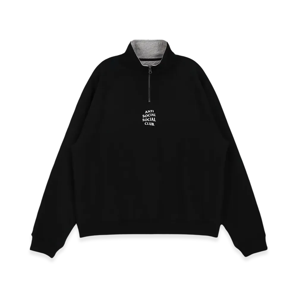 ANTI SOCIAL SOCIAL CLUB Designed in Korea Half Zip-up Sweatshirt "Black"