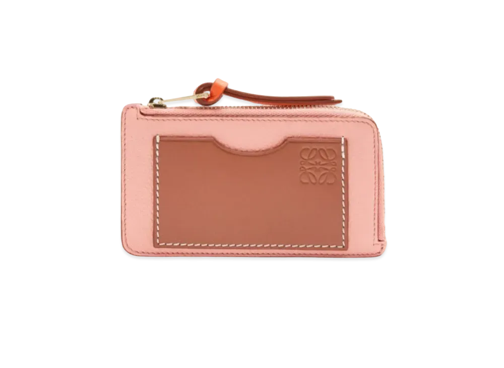 LOEWE Coin Cardholder In Soft Grained Calfskin "Blossom/Tan"