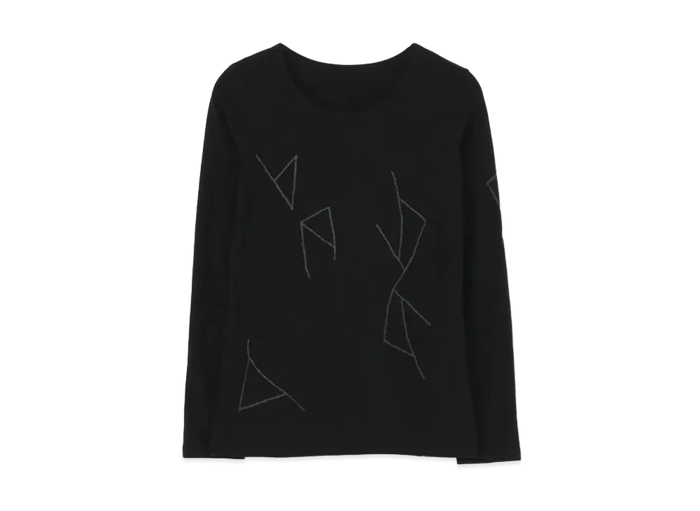 Yohji Yamamoto 30/-ULTIMA LOOSE PS DIAMOND PATTERN PT L-SLV "Black/Black"