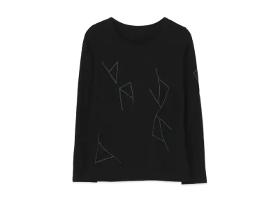 Yohji Yamamoto 30/-ULTIMA LOOSE PS DIAMOND PATTERN PT L-SLV "Black/Black"