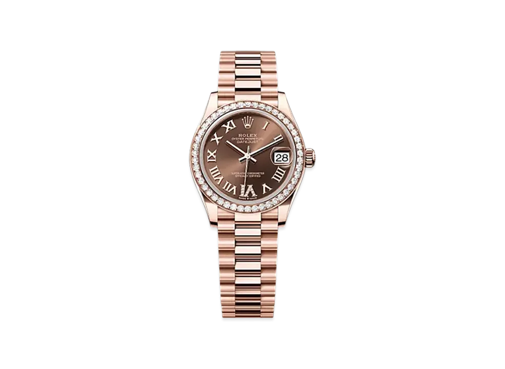 ROLEX Datejust 31mm Everose Gold Diamond 278285RBR "Chocolate"