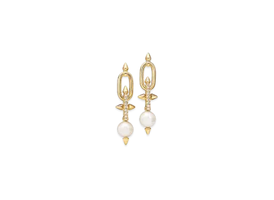 Tiffany & Co. Pearl Earrings with Diamonds "Yellow Gold"