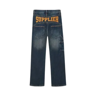SUPPLIER Back Logo Double Knee Denim Pants "Blue"