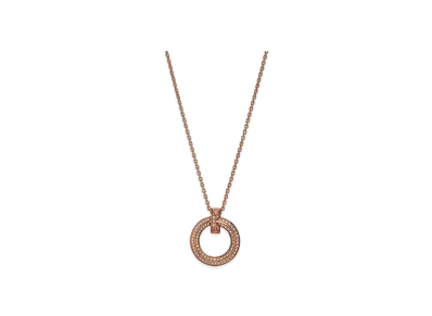 Tiffany & Co. T1 Narrow Circle Pendant with Pave Diamonds "Rose Gold"